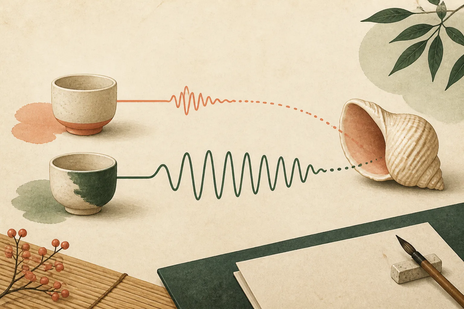 Dos ondas de sonido se comparan de forma visual y tranquila