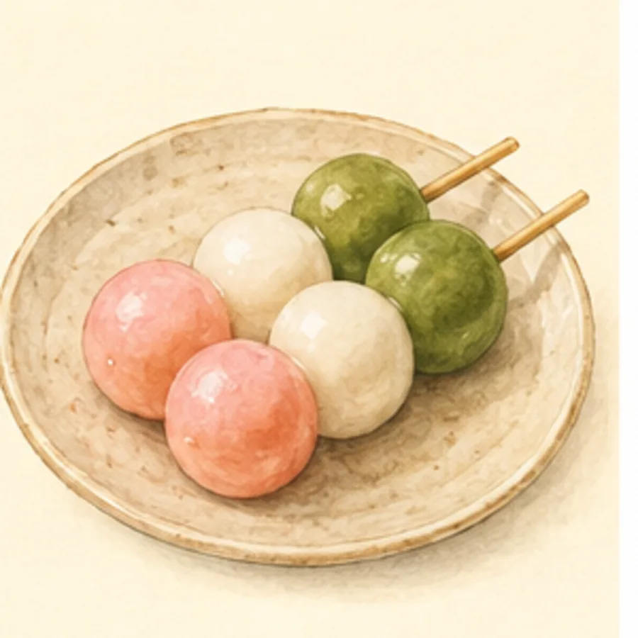 Ilustración de bolitas de arroz