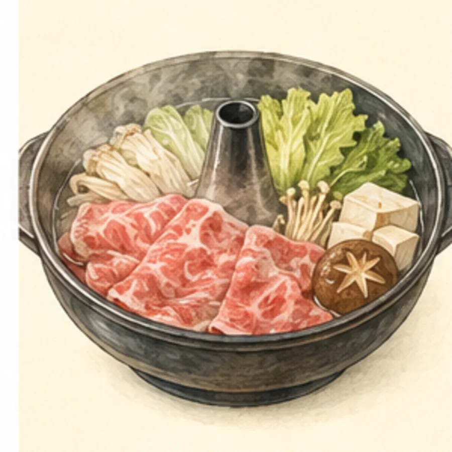 Ilustración de carne en caldo