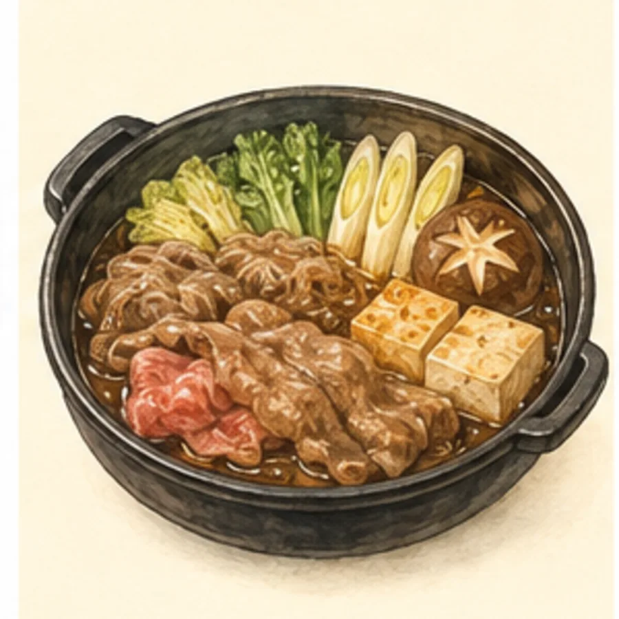 Ilustración de sukiyaki