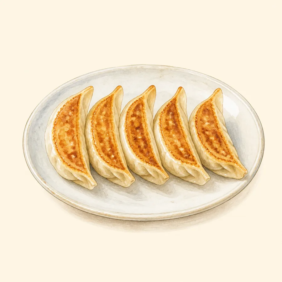 Ilustración de empanadillas japonesas
