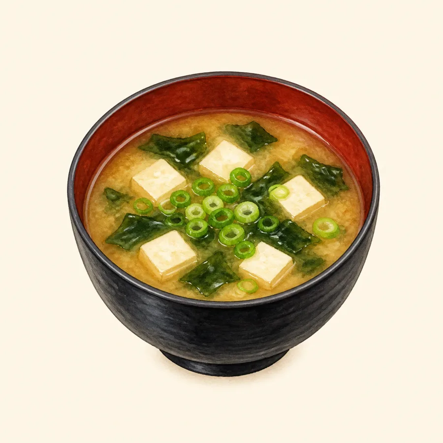 Ilustración de sopa de miso
