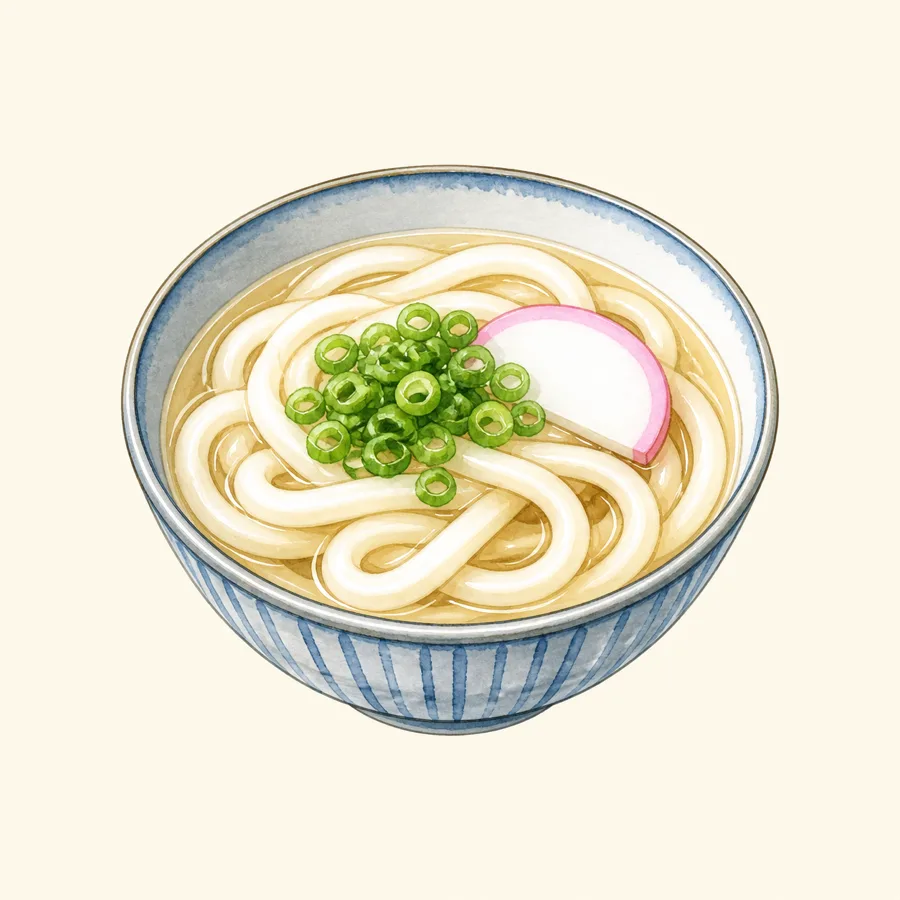 Ilustración de fideos udon