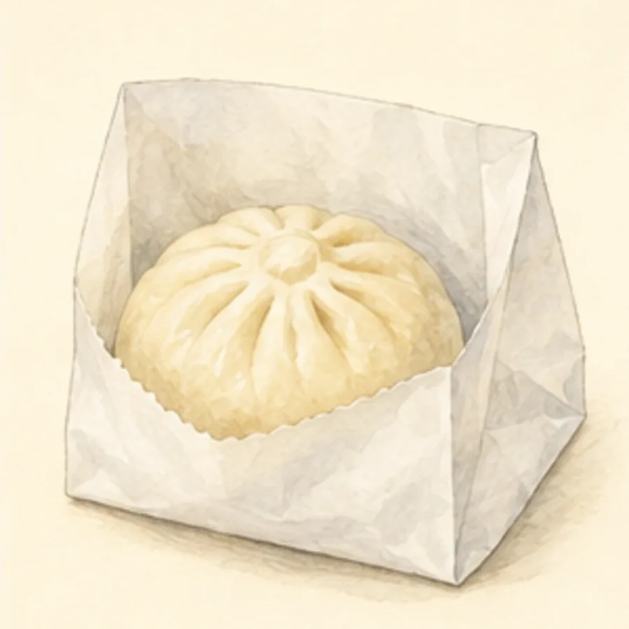 Ilustración de bollo relleno de carne