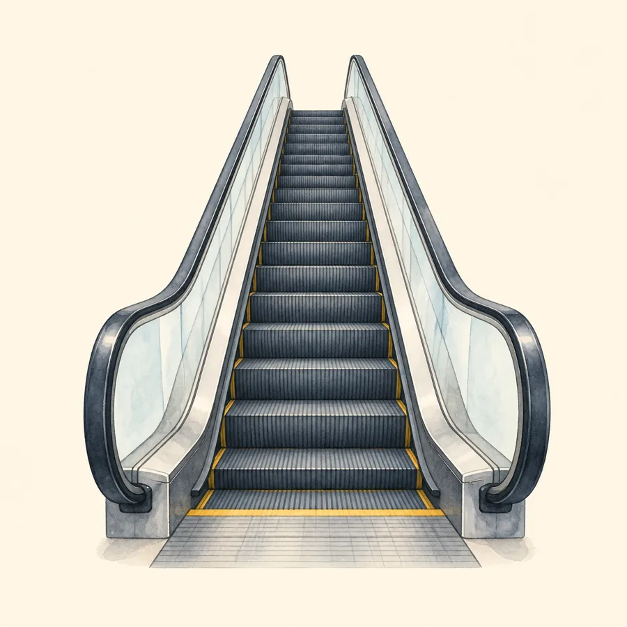 Ilustración de escalera mecánica