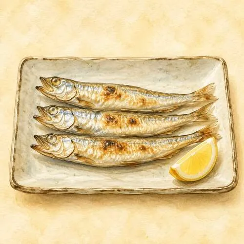 Ilustración de capelán a la parrilla