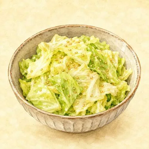Ilustración de col aderezada