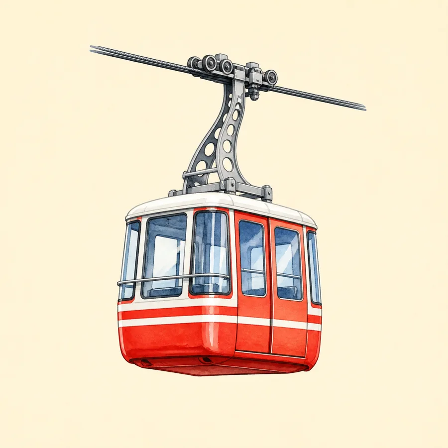 Ilustración de teleférico